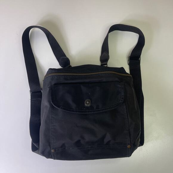 Vintage 90s GAP Black Nylon Zip Closure Square Backpack 9" x 9" - Picture 14 of 15